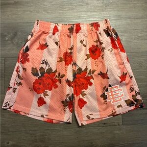 Eric Emanuel Graphic Floral Roses Shorts Size L Youth Boys Athletic Kids